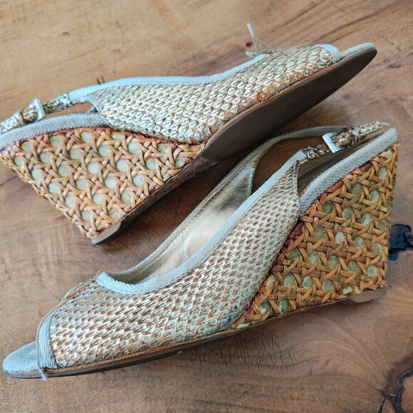 PRADA Woven Wedge Sandals - Picture 9 of 10